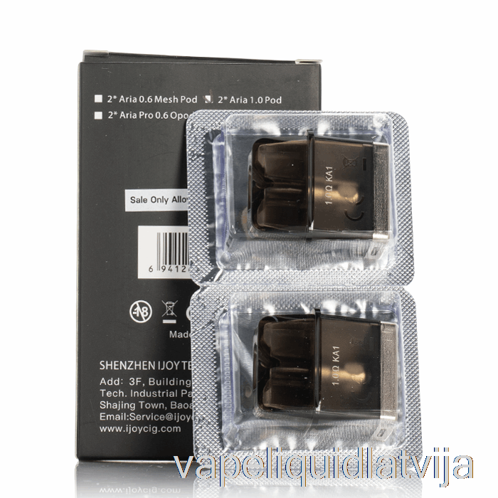 Ijoy Aria Nomaiņas Pods 1.0ohm Pods Vape šķidrums